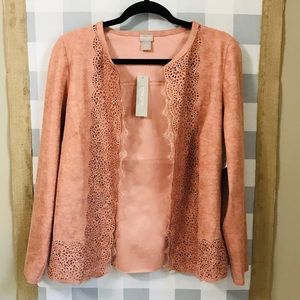 Pink Chico’s suede jacket
